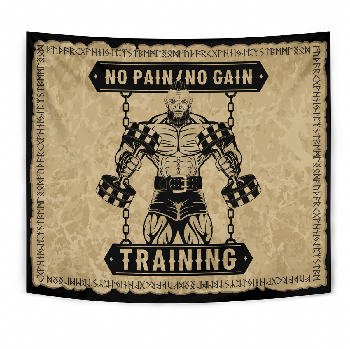Viking Tapestry - Viking No Pain No Gain Training RLT12 - Wonder Print Shop