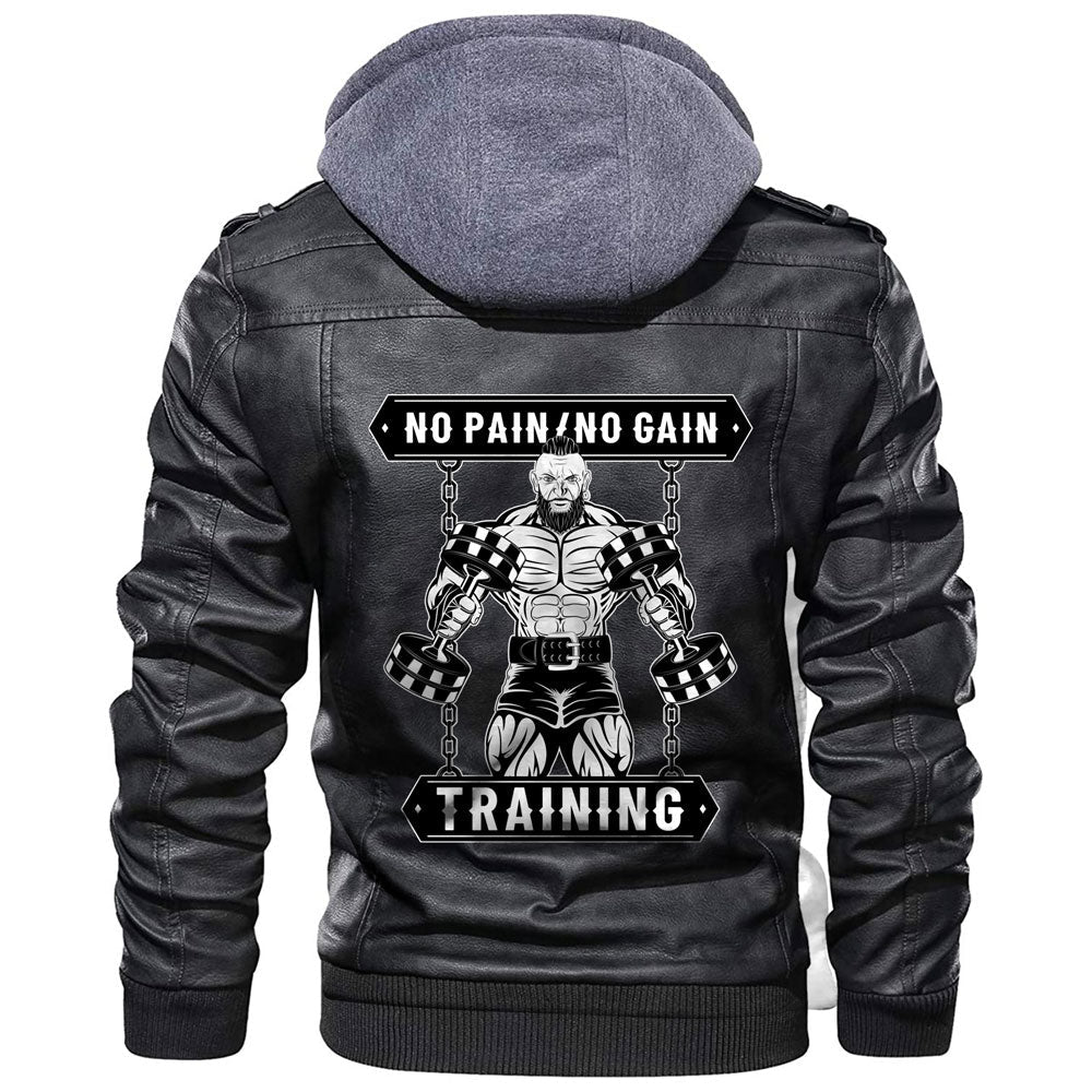 Viking Jacket Viking No Pain No Gain Training Leather Jacket RLT12 - Wonder Print Shop