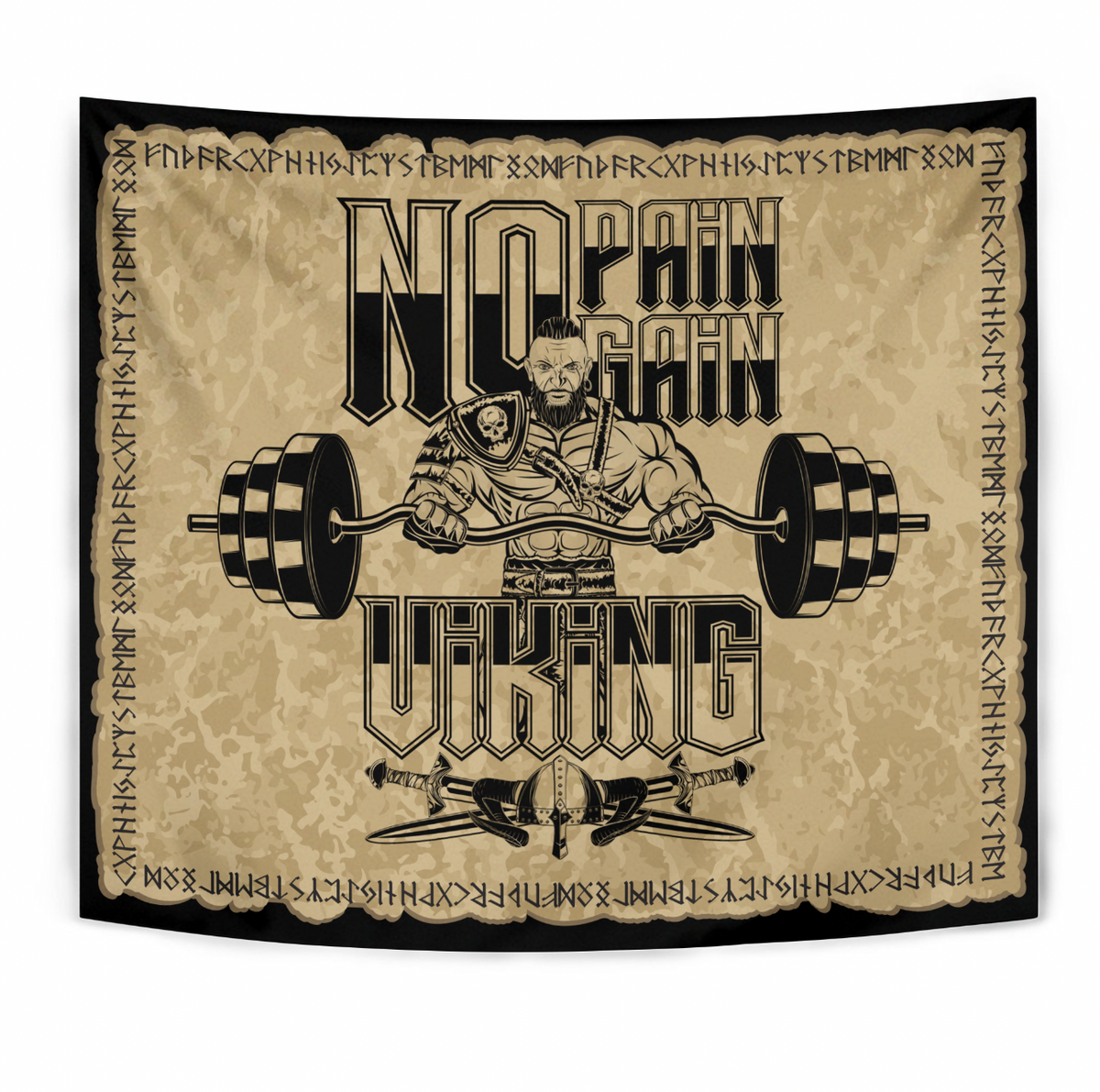 Viking Tapestry - Viking No Pain No Gain Warrior RLT12 - Wonder Print Shop