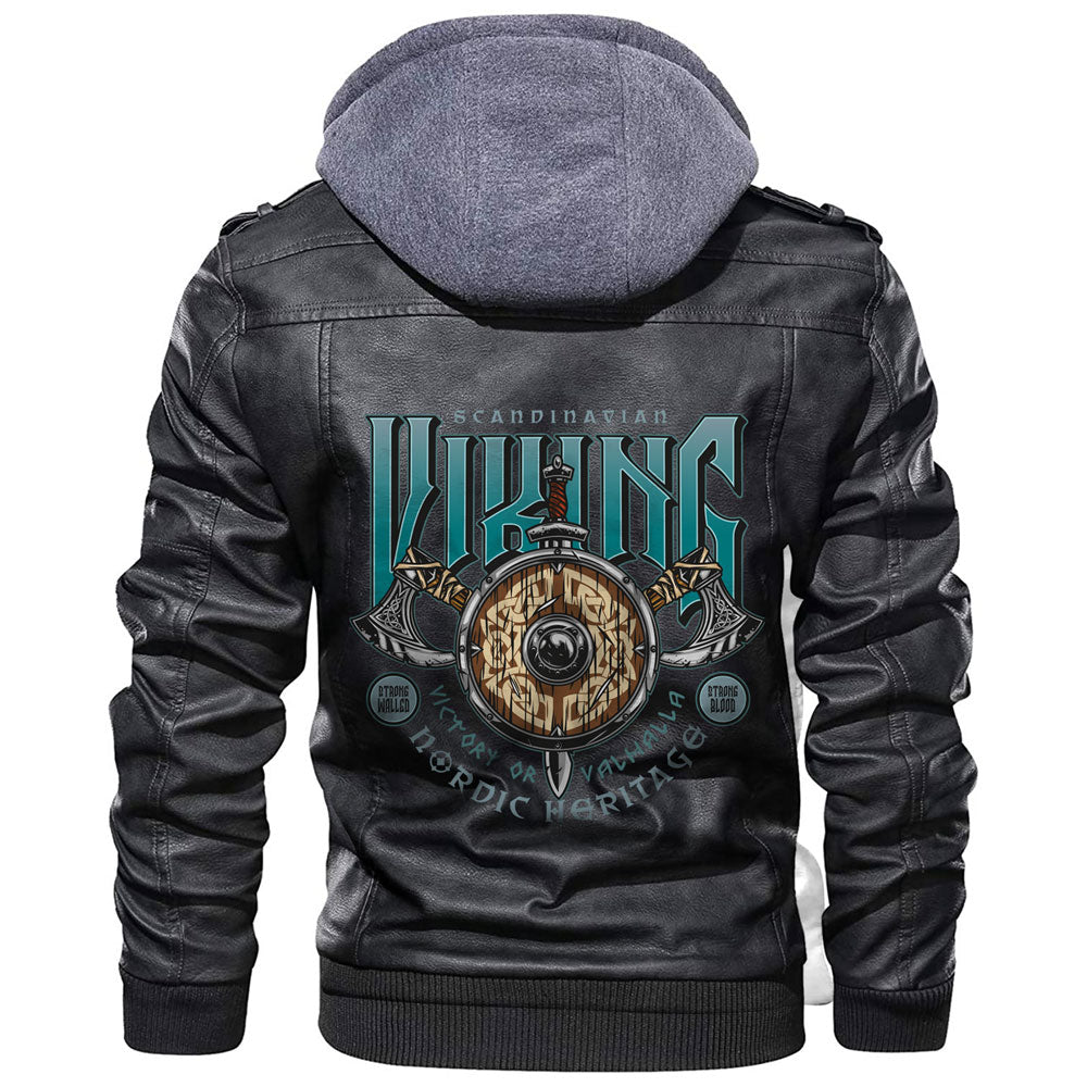 Viking Jacket Viking Nordic Heritage Leather Jacket RLT12 - Wonder Print Shop
