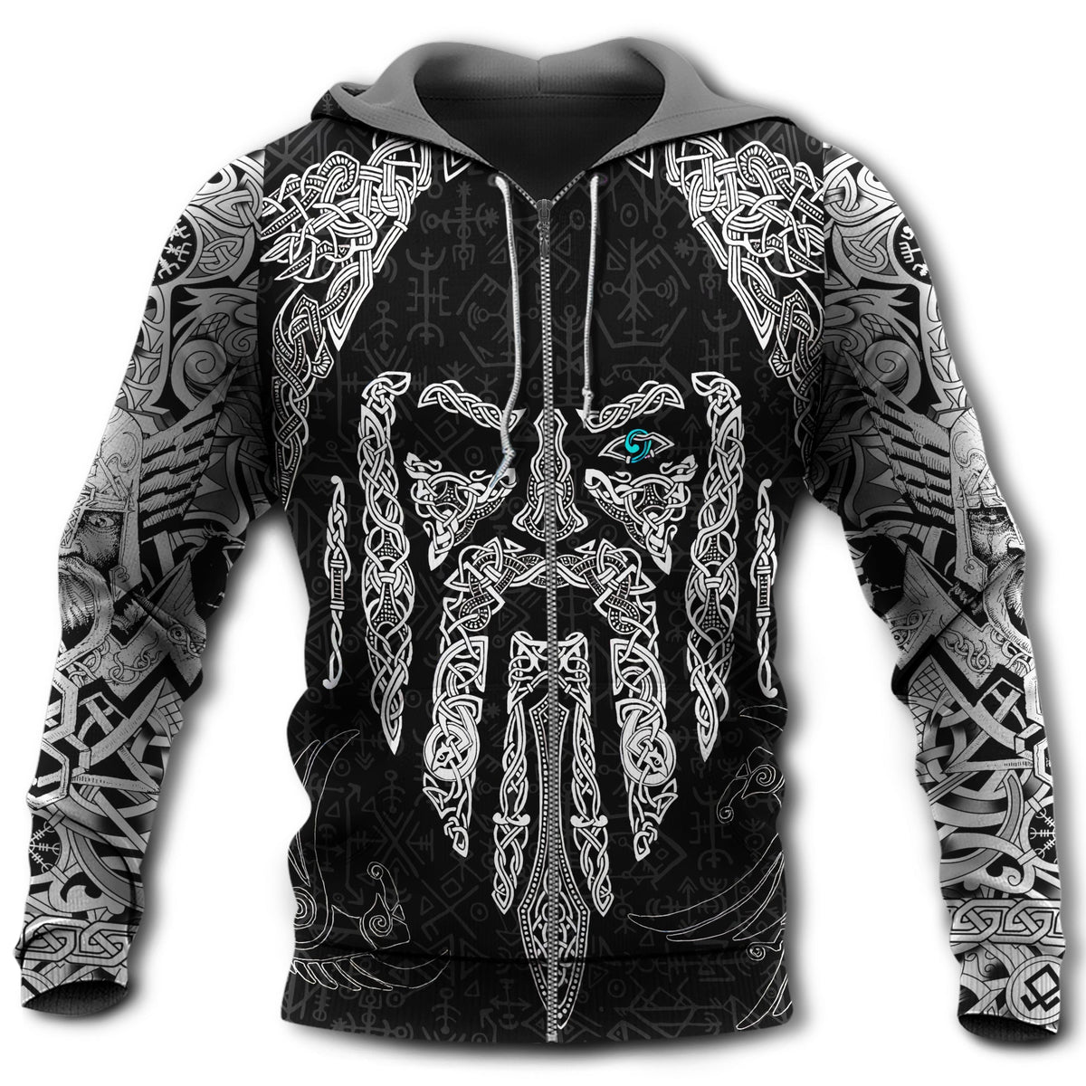 Viking Odins Eye With Raven Hoodie - Wonder Print Shop