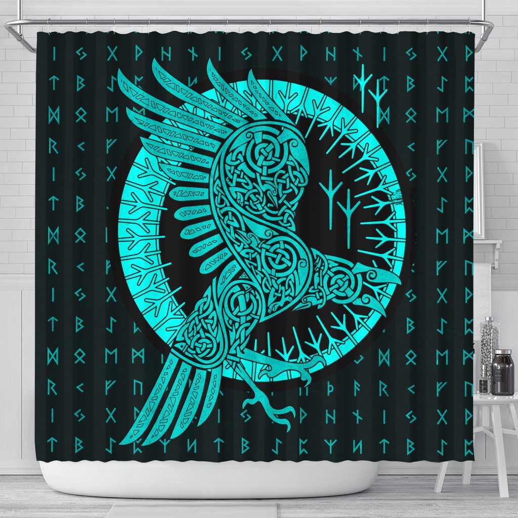 viking-shower-curtain-raven-celtic-cyan
