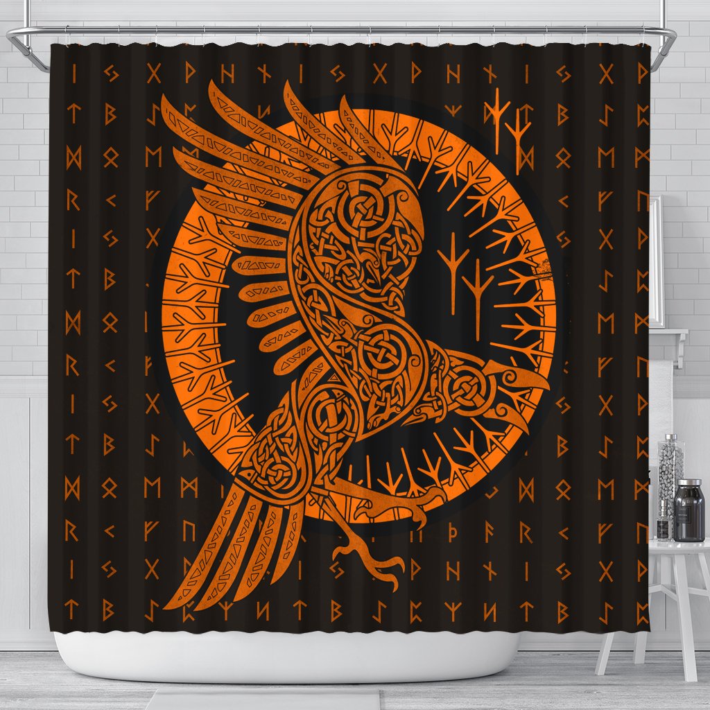 viking-shower-curtain-raven-celtic-orange