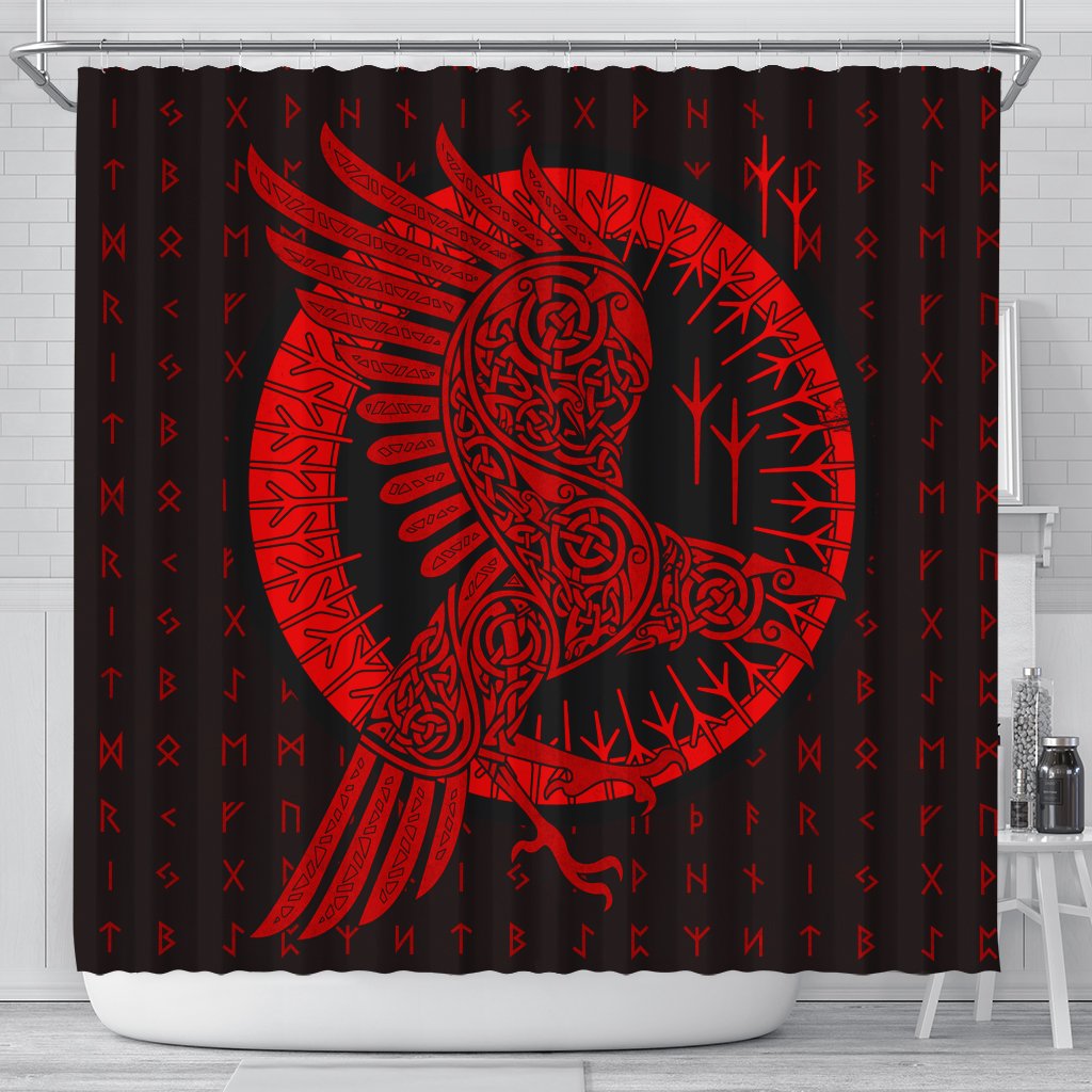 viking-shower-curtain-raven-celtic-red