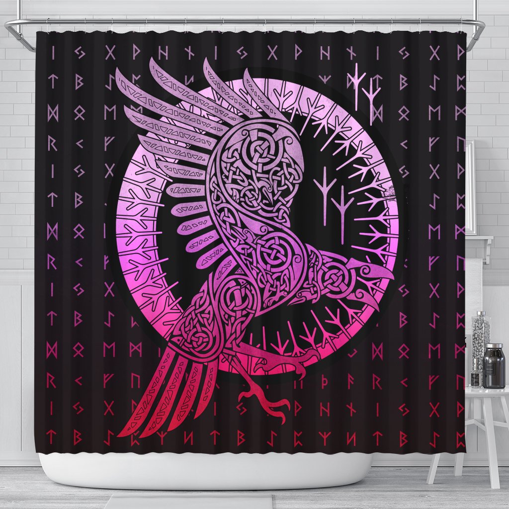 viking-shower-curtain-raven-celtic-special-pink