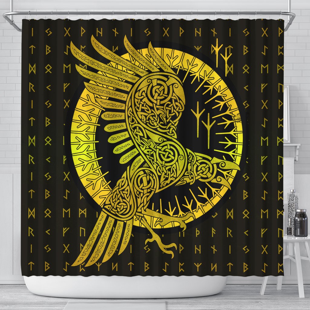 viking-shower-curtain-raven-celtic-special-yellow