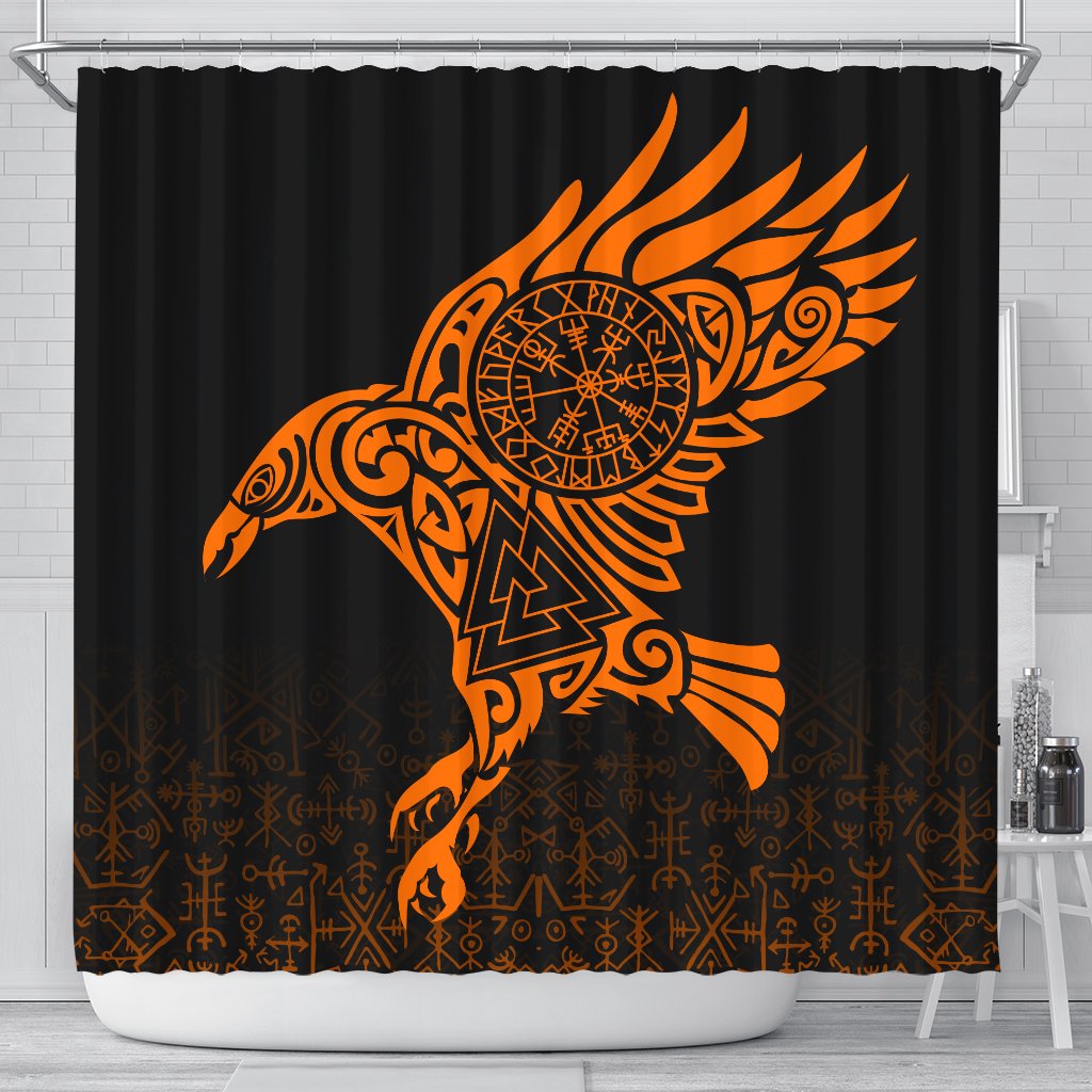 viking-shower-curtain-raven-odin-orange