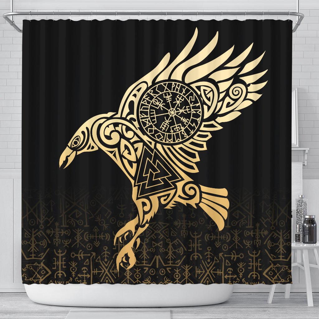 viking-shower-curtain-raven-odin-special-gold