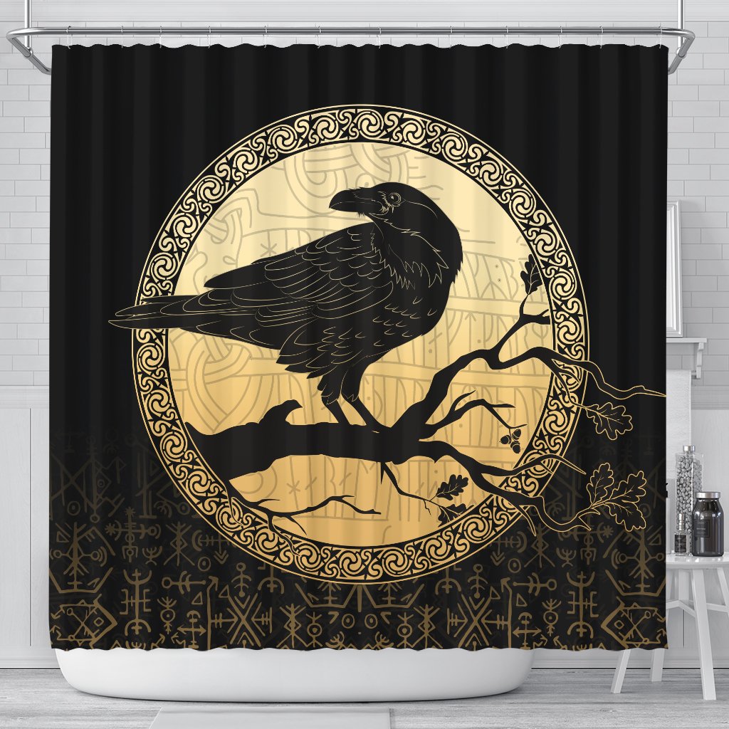 viking-shower-curtain-raven-special-gold