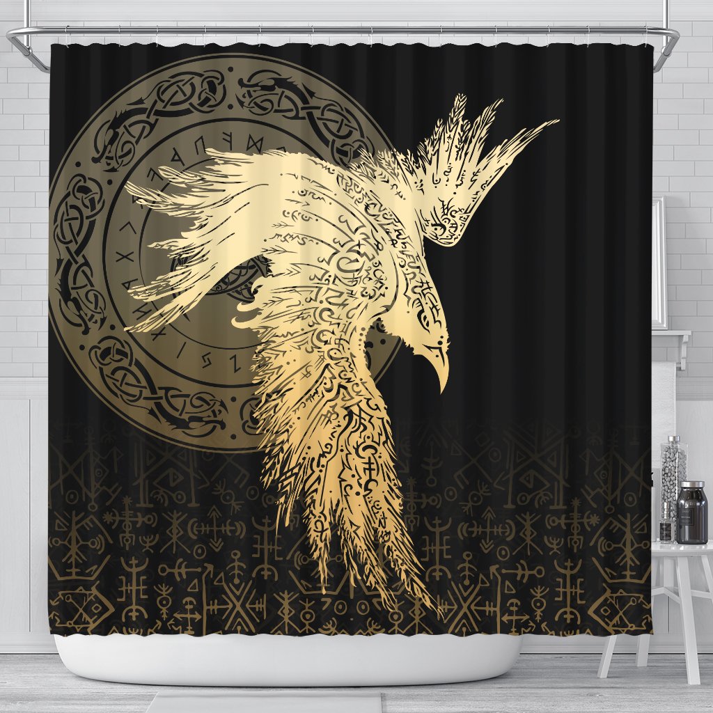 viking-shower-curtain-raven-tattoo-special-gold