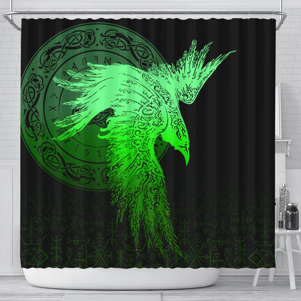 viking-shower-curtain-raven-tattoo-special-green