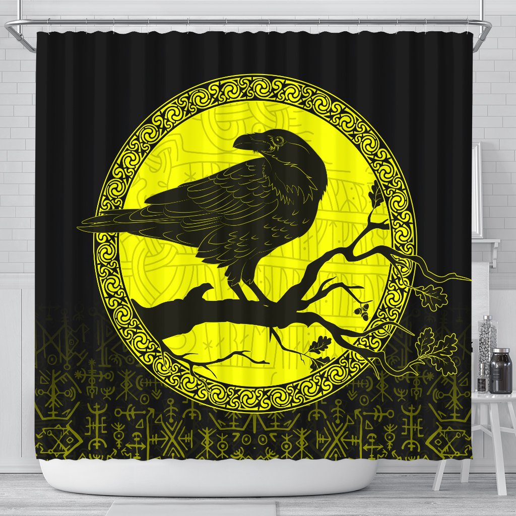 viking-shower-curtain-raven-yellow