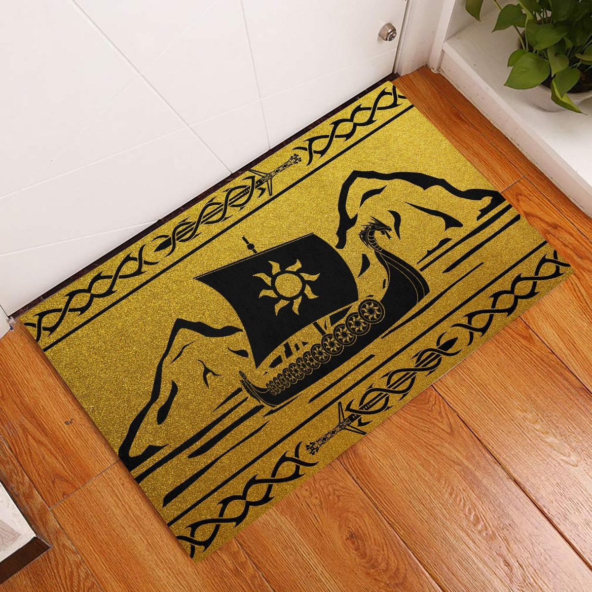 viking-doormat-rubber-base-doormat-ship-golden