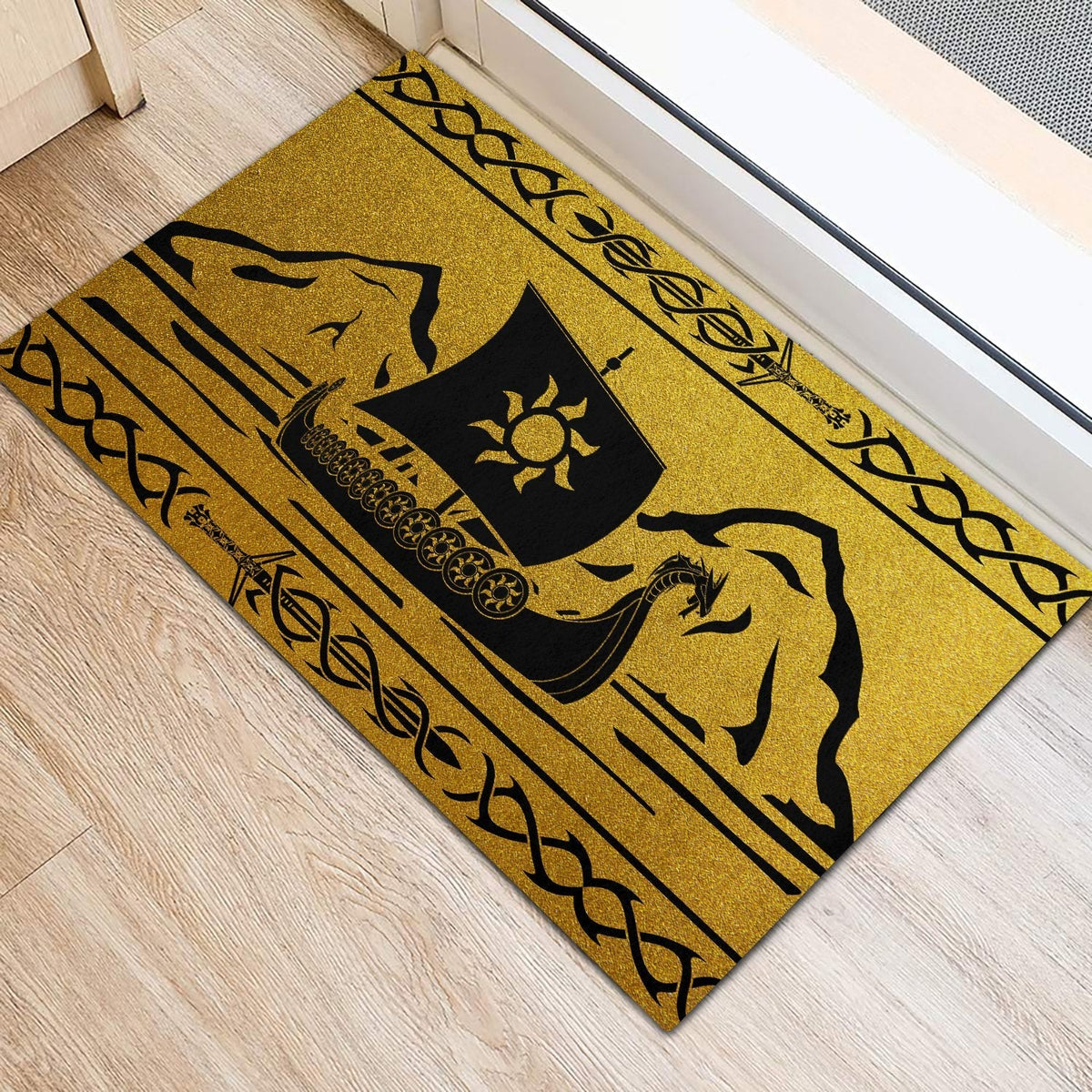 viking-doormat-rubber-base-doormat-ship-golden