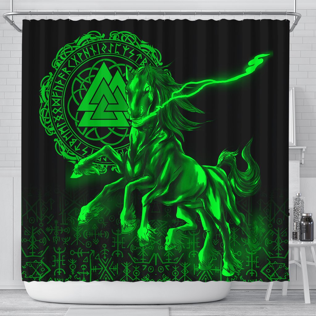 viking-shower-curtain-sleipnir-green