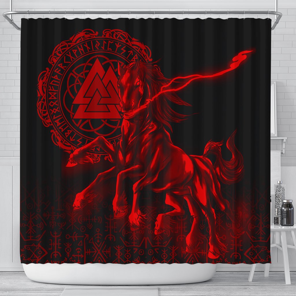 viking-shower-curtain-sleipnir-red