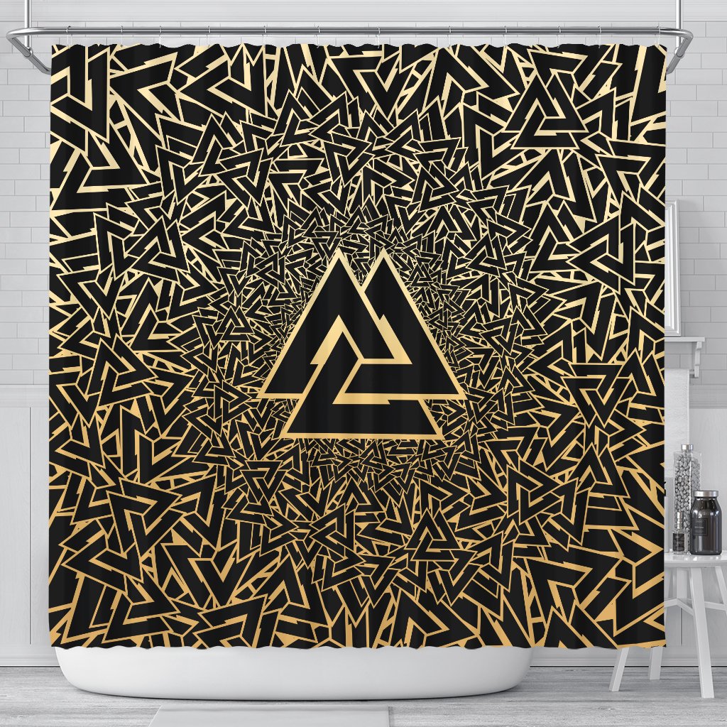 viking-shower-curtain-valknut-special-gold