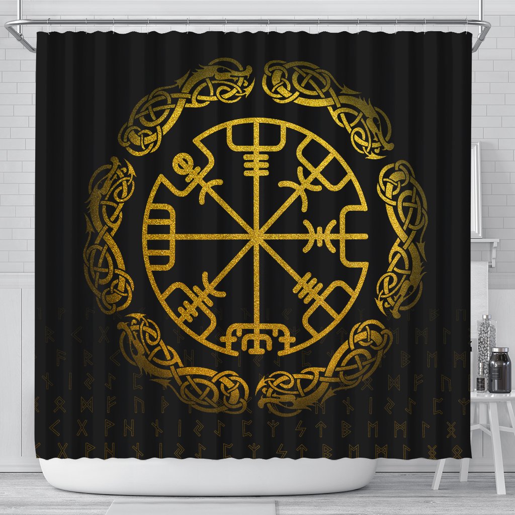 viking-shower-curtain-vegvisir-golden