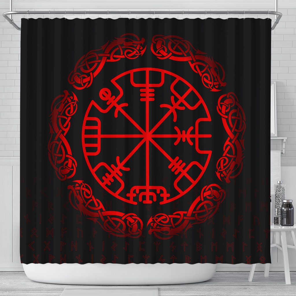 viking-shower-curtain-vegvisir-red