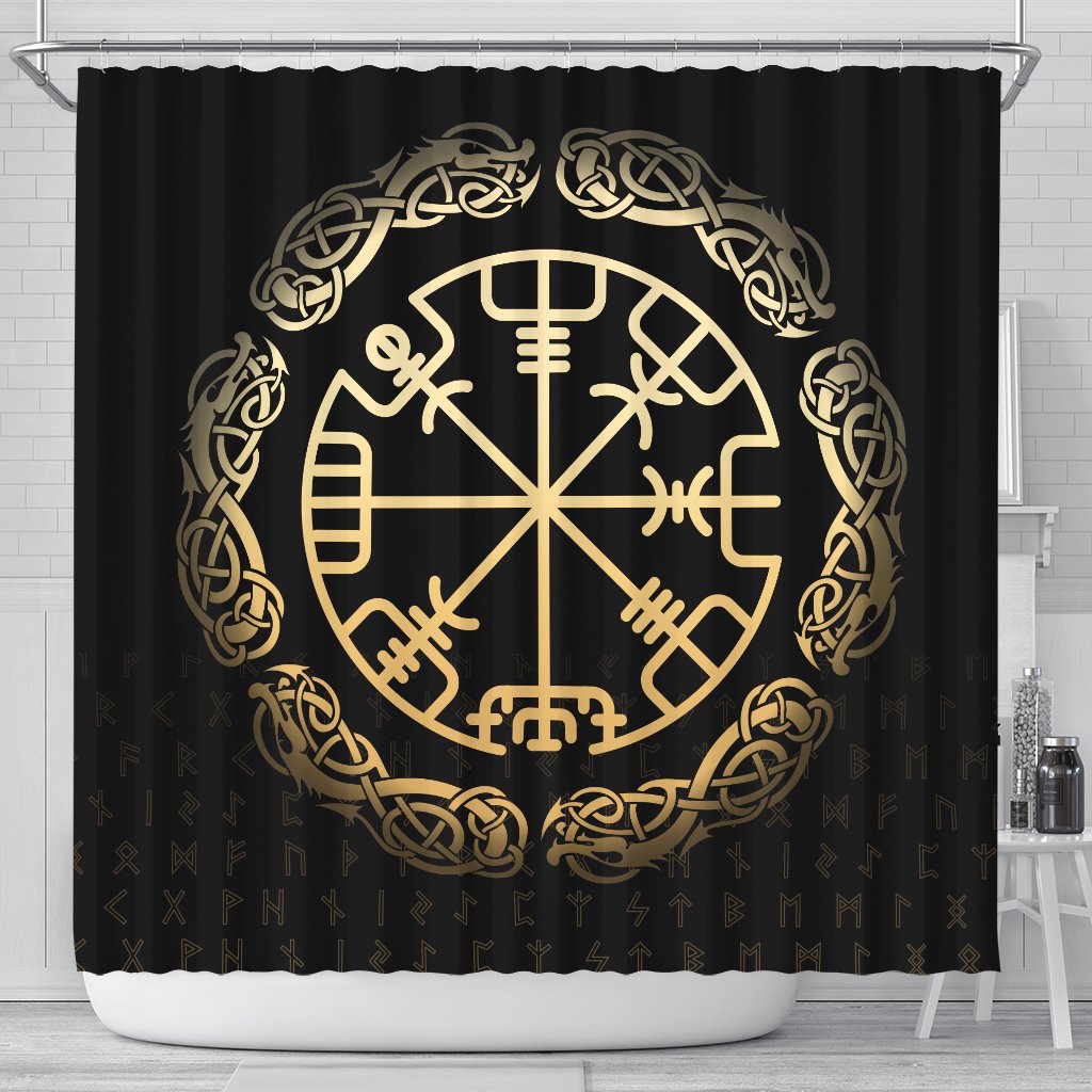 viking-shower-curtain-vegvisir-special-gold