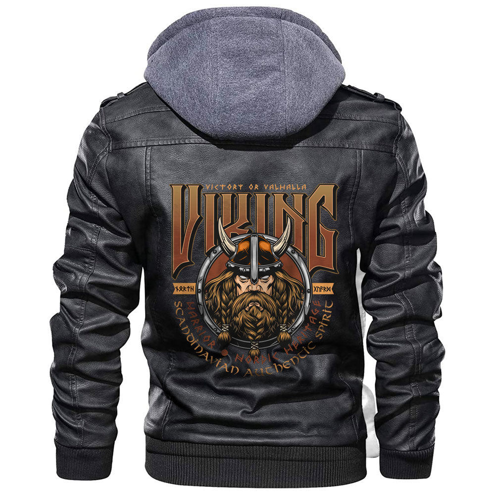 Viking Jacket Viking Warrior Nordic Heritage Leather Jacket RLT12 - Wonder Print Shop