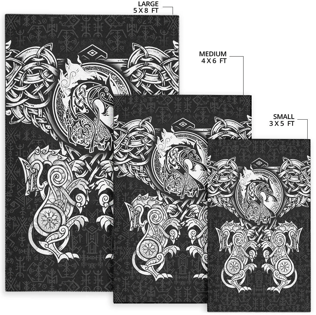 Viking Area Rug Viking Wolf Area Rug RLT12 - Wonder Print Shop