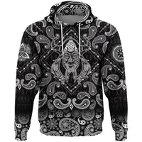 Viking Hoodie Viking with Bandana Paisley Style RLT12 - Wonder Print Shop