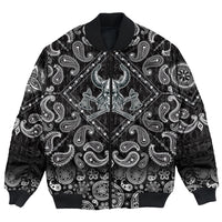Viking Bomber Jacket Vikings Head In Horned Helmet and Axes with Bandana Paisley Style RLT12 - Wonder Print Shop