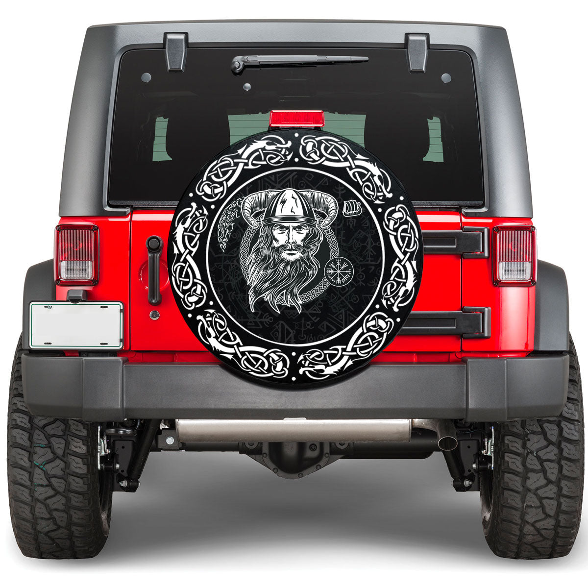 Viking Viking's Head In Horned Helmet Viking Spare Tire Cover RLT12 - Wonder Print Shop