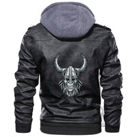 Viking Viking's Head In A Horned Helmet and Axes Leather Jacket RLT12 - Wonder Print Shop