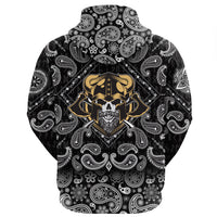 Viking Hoodie Vintage Retro Badass Skull Warrior with Bandana Paisley Style RLT12 - Wonder Print Shop
