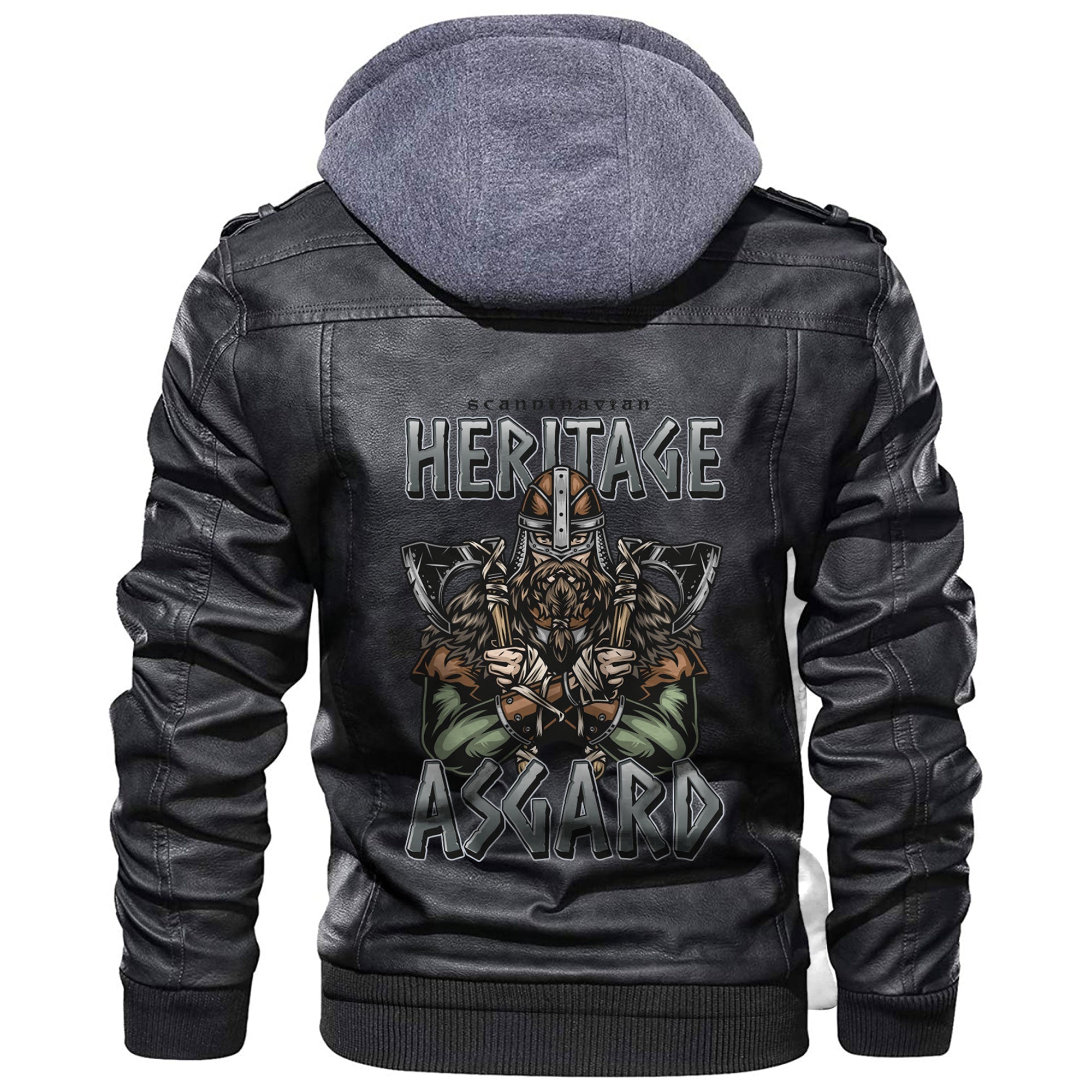 Viking Vintage Colorful Posters Warrior Leather Jacket RLT12 - Wonder Print Shop