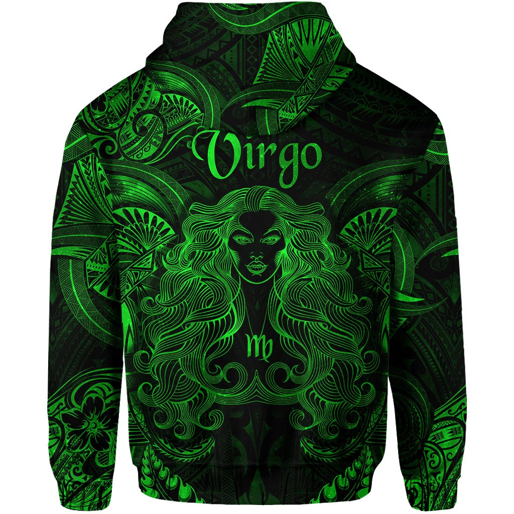 Virgo Zodiac Polynesian Hoodie Unique Style - Green LT8 - Wonder Print Shop