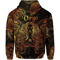 Virgo Zodiac Polynesian Zip Hoodie Unique Style - Gold LT8 - Wonder Print Shop