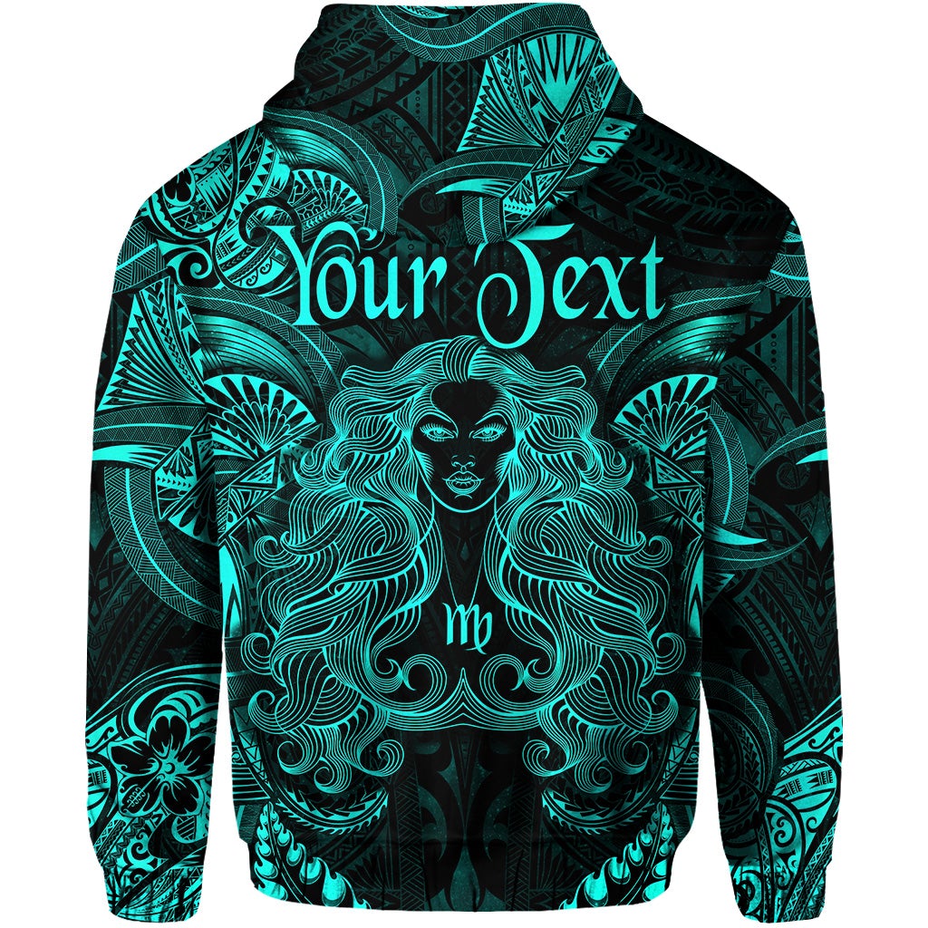 Custom Virgo Zodiac Polynesian Hoodie Unique Style Turquoise LT8 - Wonder Print Shop