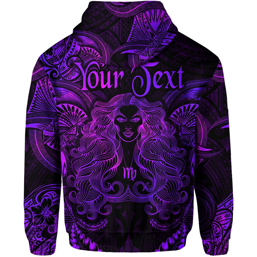 Custom Virgo Zodiac Polynesian Zip Hoodie Unique Style Purple LT8 - Wonder Print Shop