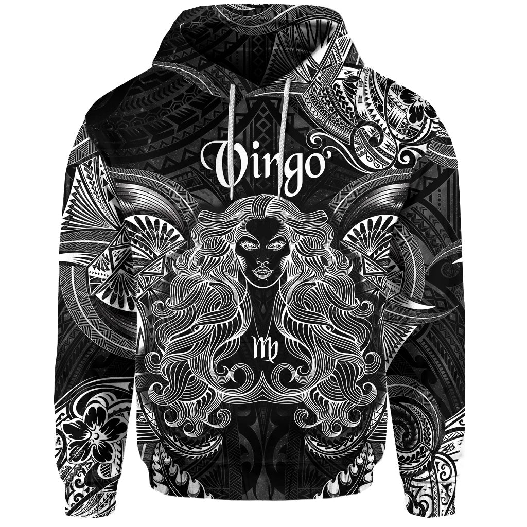 Custom Virgo Zodiac Polynesian Hoodie Unique Style Black LT8 - Wonder Print Shop