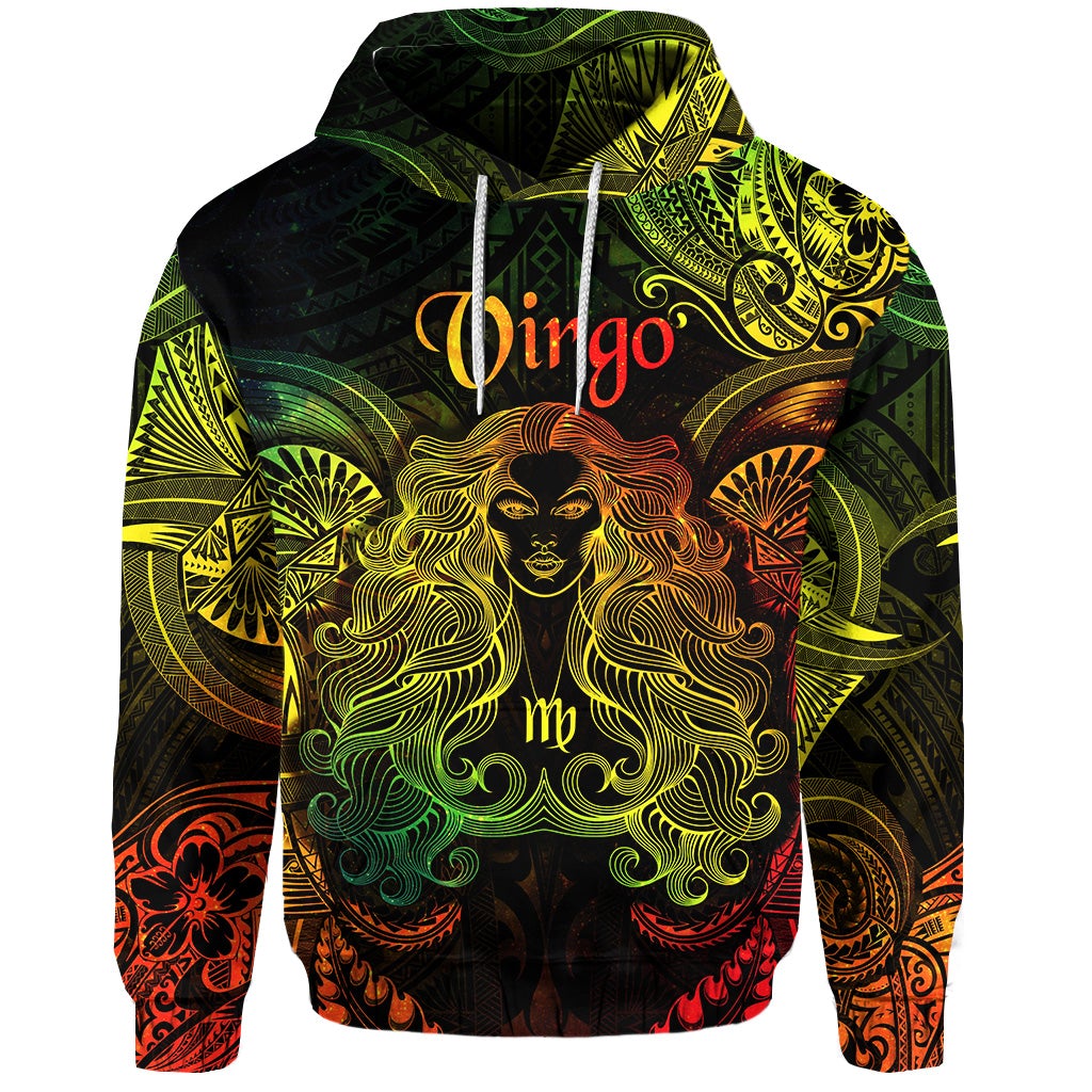 Virgo Zodiac Polynesian Hoodie Unique Style - Reggae LT8 - Wonder Print Shop