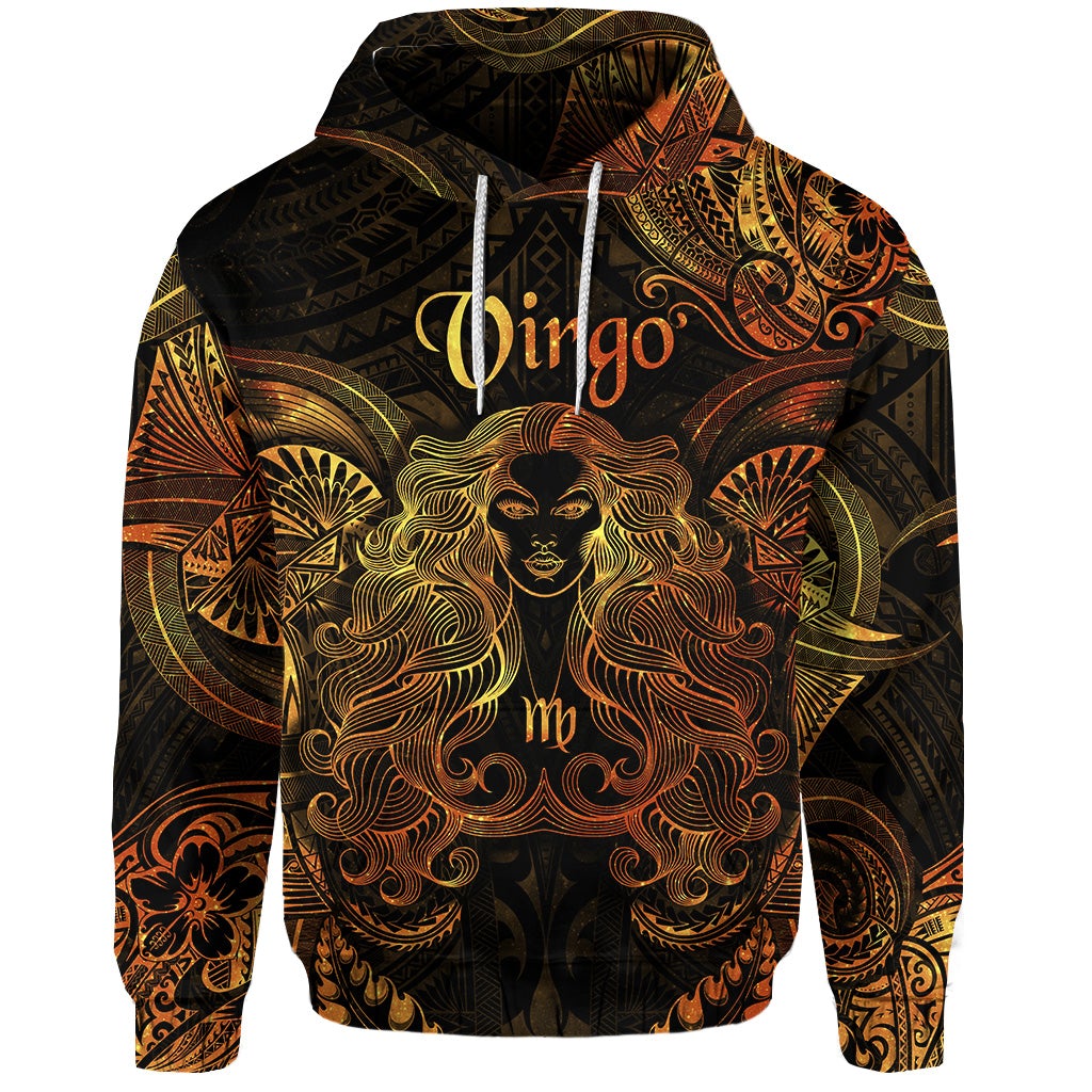 Custom Virgo Zodiac Polynesian Hoodie Unique Style Gold LT8 - Wonder Print Shop