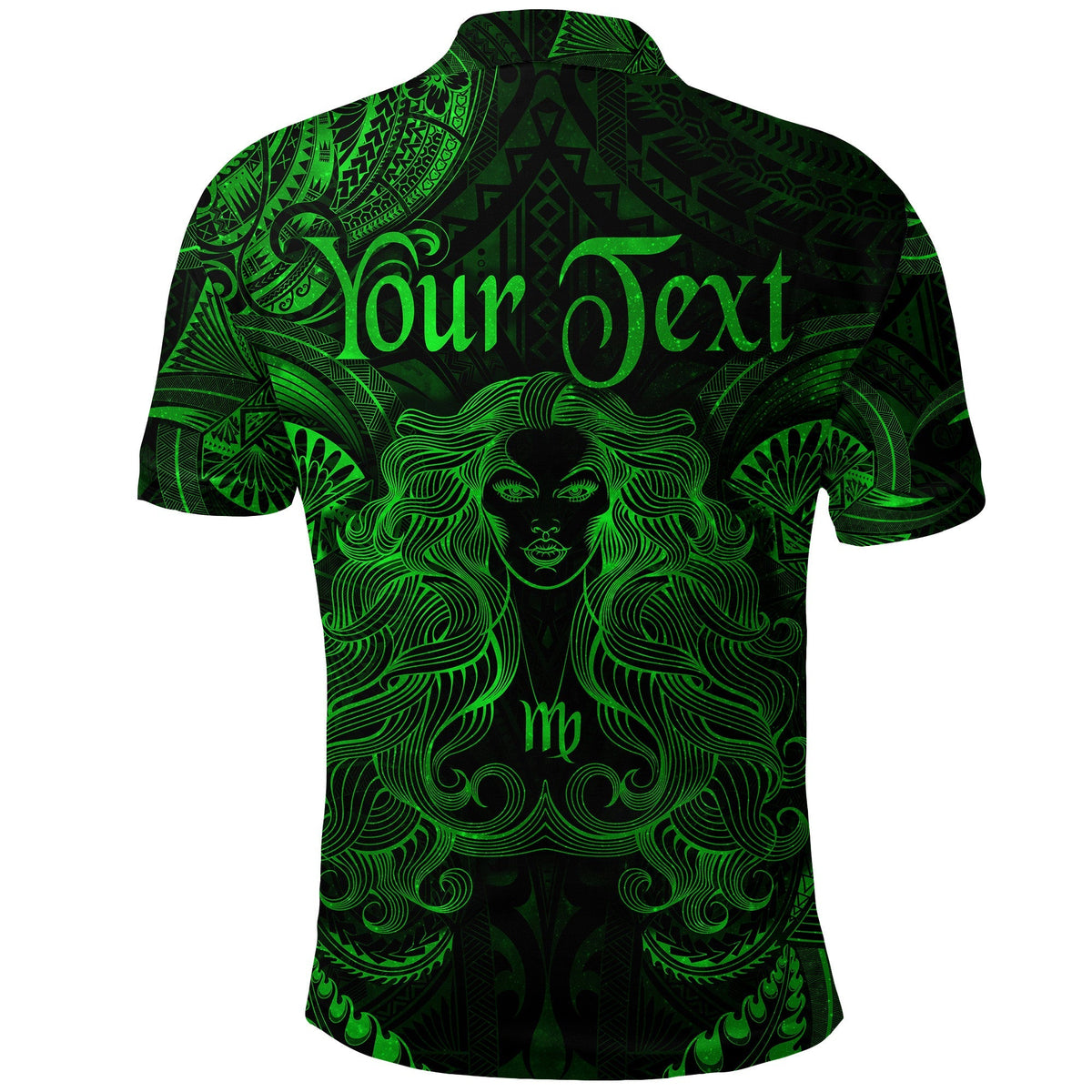 Custom Virgo Zodiac Polynesian Polo Shirt Unique Style Green LT8 - Wonder Print Shop