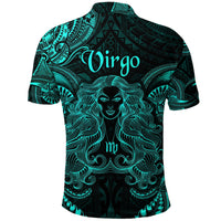 Virgo Zodiac Polynesian Polo Shirt Unique Style Turquoise LT8 - Wonder Print Shop