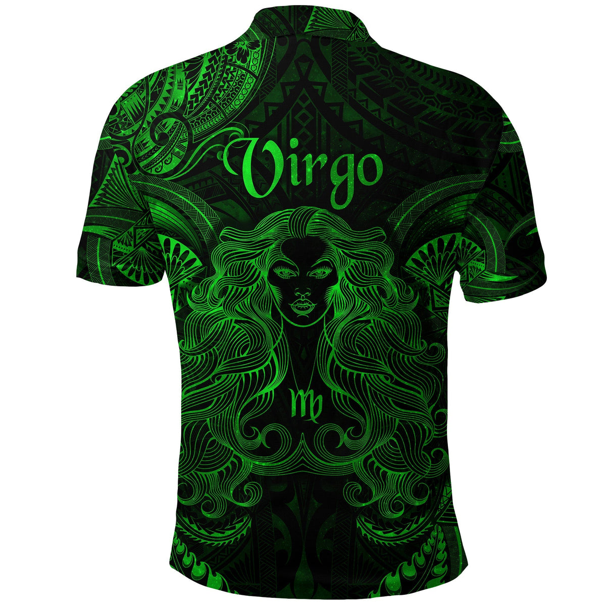 Virgo Zodiac Polynesian Polo Shirt Unique Style Green LT8 - Wonder Print Shop