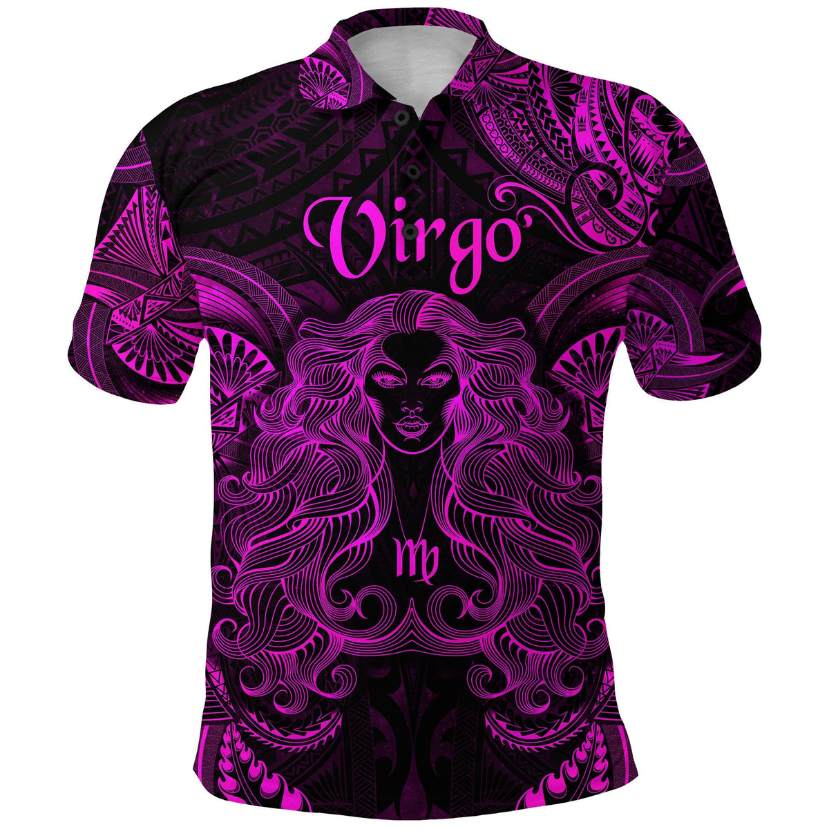 Virgo Zodiac Polynesian Polo Shirt Unique Style Pink LT8 - Wonder Print Shop