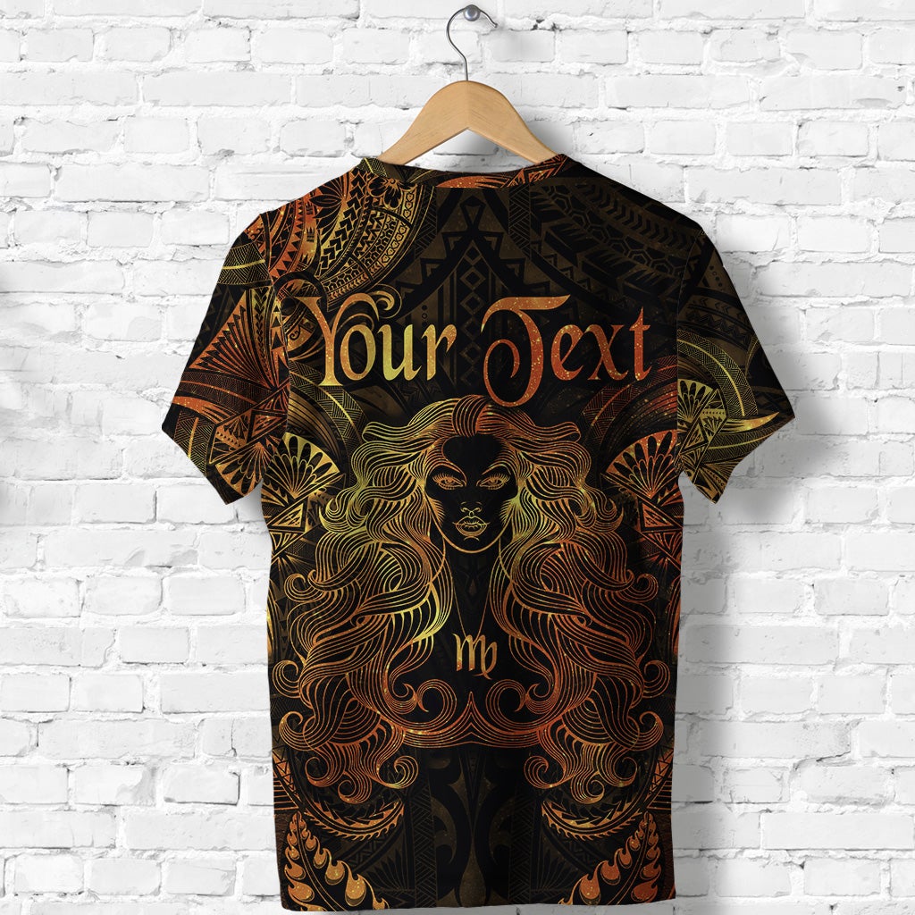 Custom Virgo Zodiac Polynesian T Shirt Unique Style Gold LT8 - Wonder Print Shop