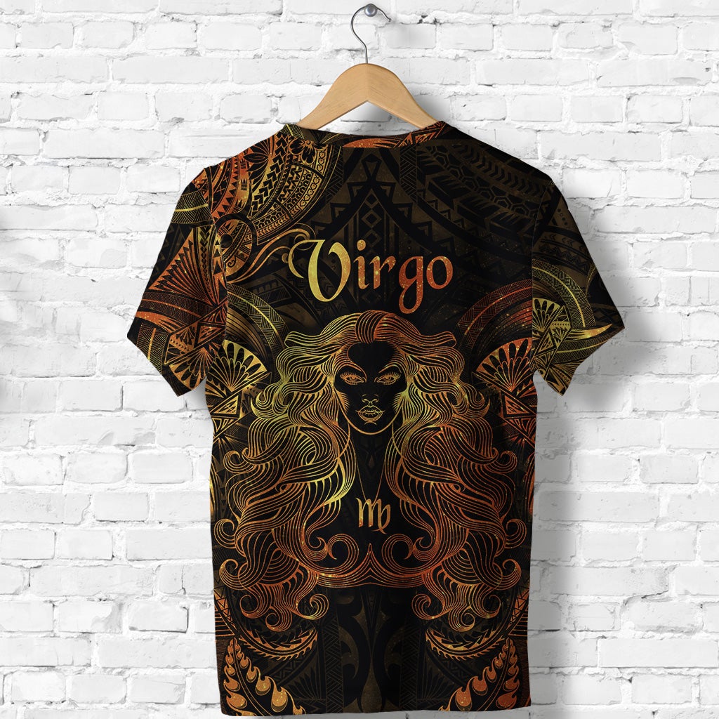 Virgo Zodiac Polynesian T Shirt Unique Style Gold LT8 - Wonder Print Shop
