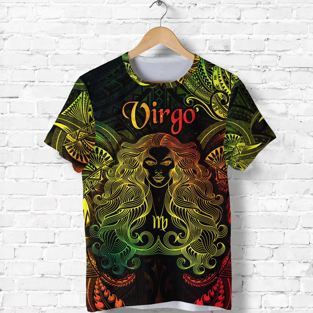 Custom Virgo Zodiac Polynesian T Shirt Unique Style Reggae LT8 - Wonder Print Shop