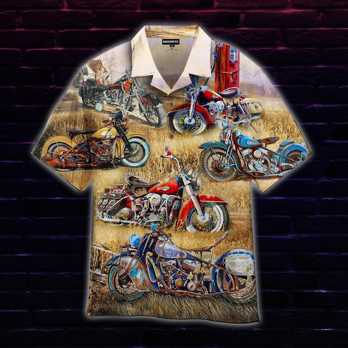 Vitage Motorcycle Hawaiian Shirt - Wonder Print Shop