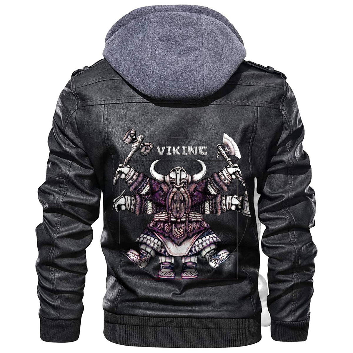 Viking Vitruvian Viking Leather Jacket RLT12 - Wonder Print Shop