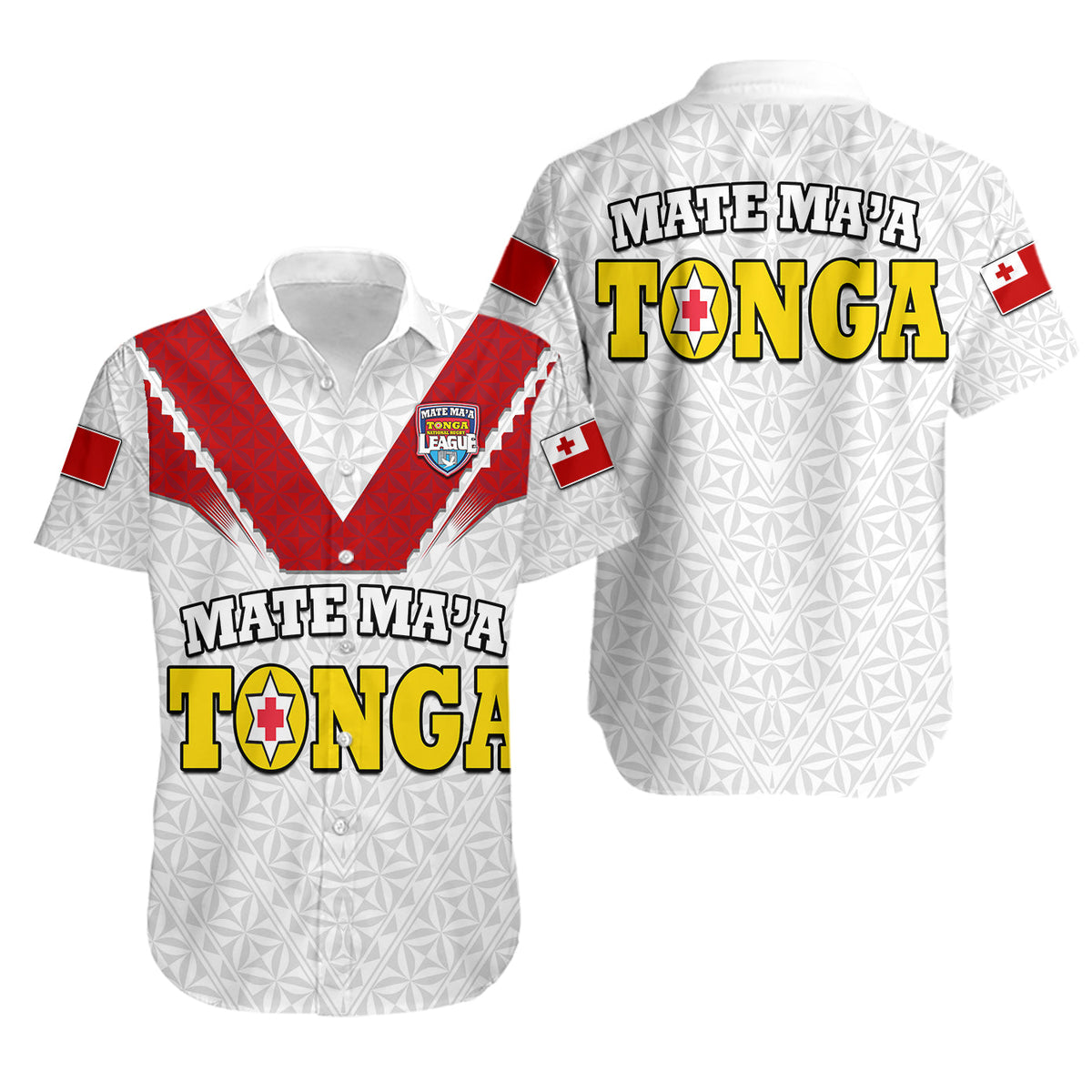 Mate Ma'a Tonga Rugby Hawaiian Shirt Tongan Kupesi White Style - Wonder Print Shop