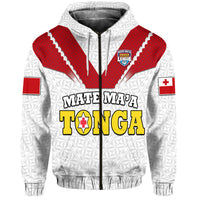 Mate Maa Tonga Rugby Hoodie Tongan Kupesi White Style - Wonder Print Shop